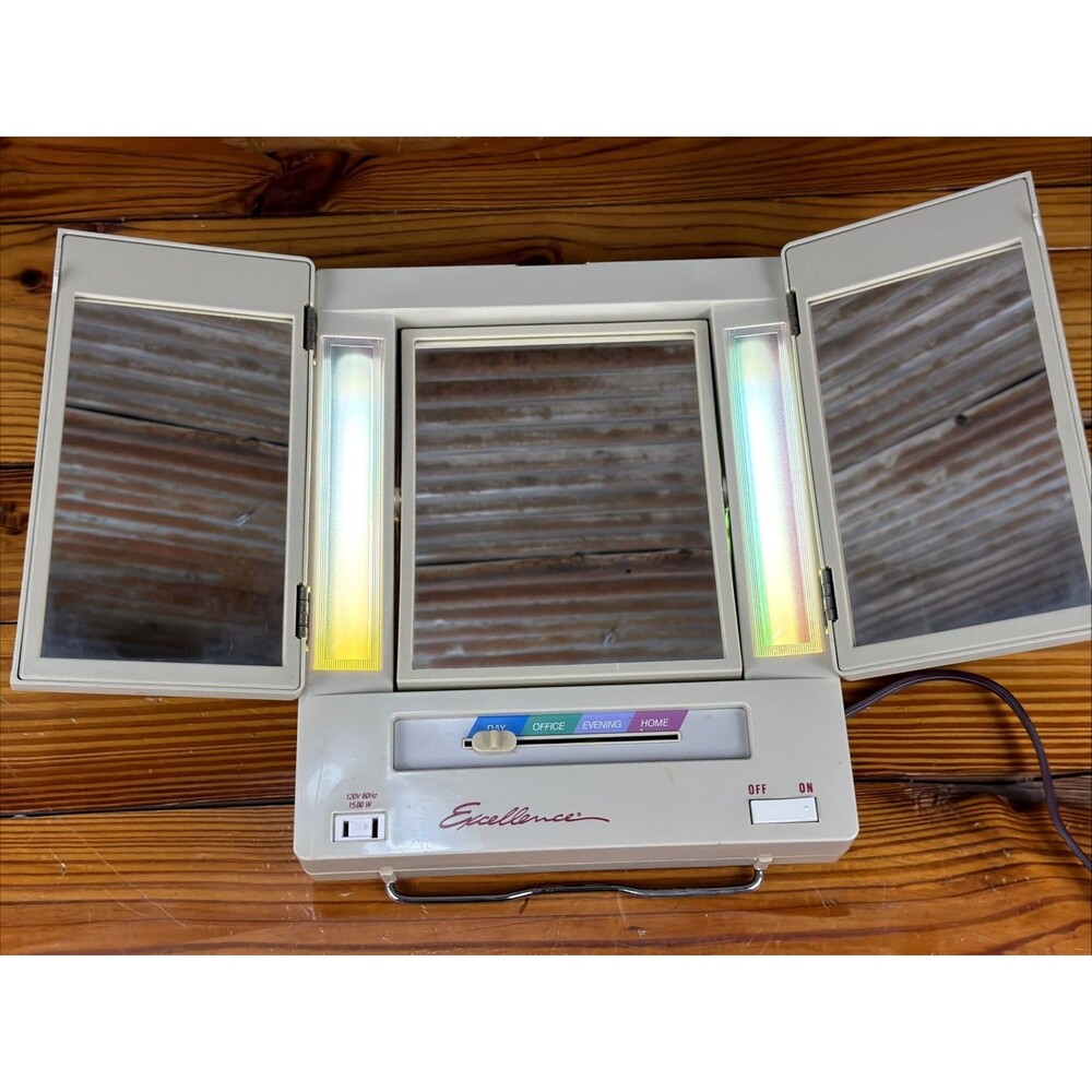 Vintage Excellence (True to Light) Lighted Makeup Mirror Model LM-8 Tested